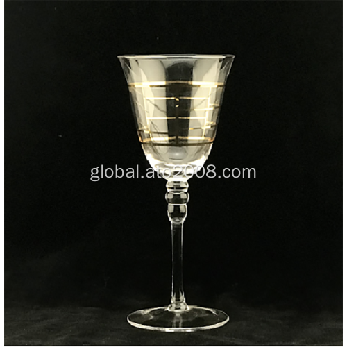 White Wine Glass Gold Decal Wine Glass Manufactory